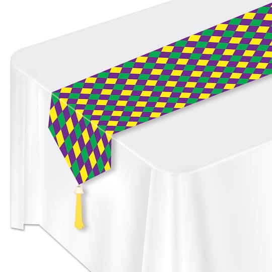 Beistle 6ft. Printed Paper Mardi Gras Table Runners, 2ct.